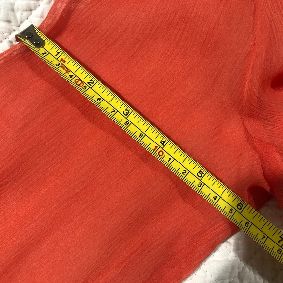 NWT Coral SILK Chiffon Blouse and SILK Satin matching camisole set - Picture 7 of 14
